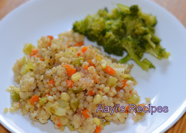 quinoa-couscous with veggies