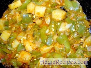 Masala Capsicum with potato(Punjabi batata)